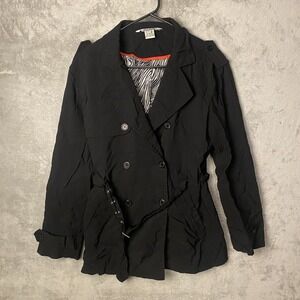 Mac & Jac Womens Size 6 Black Double-Breasted Jacket